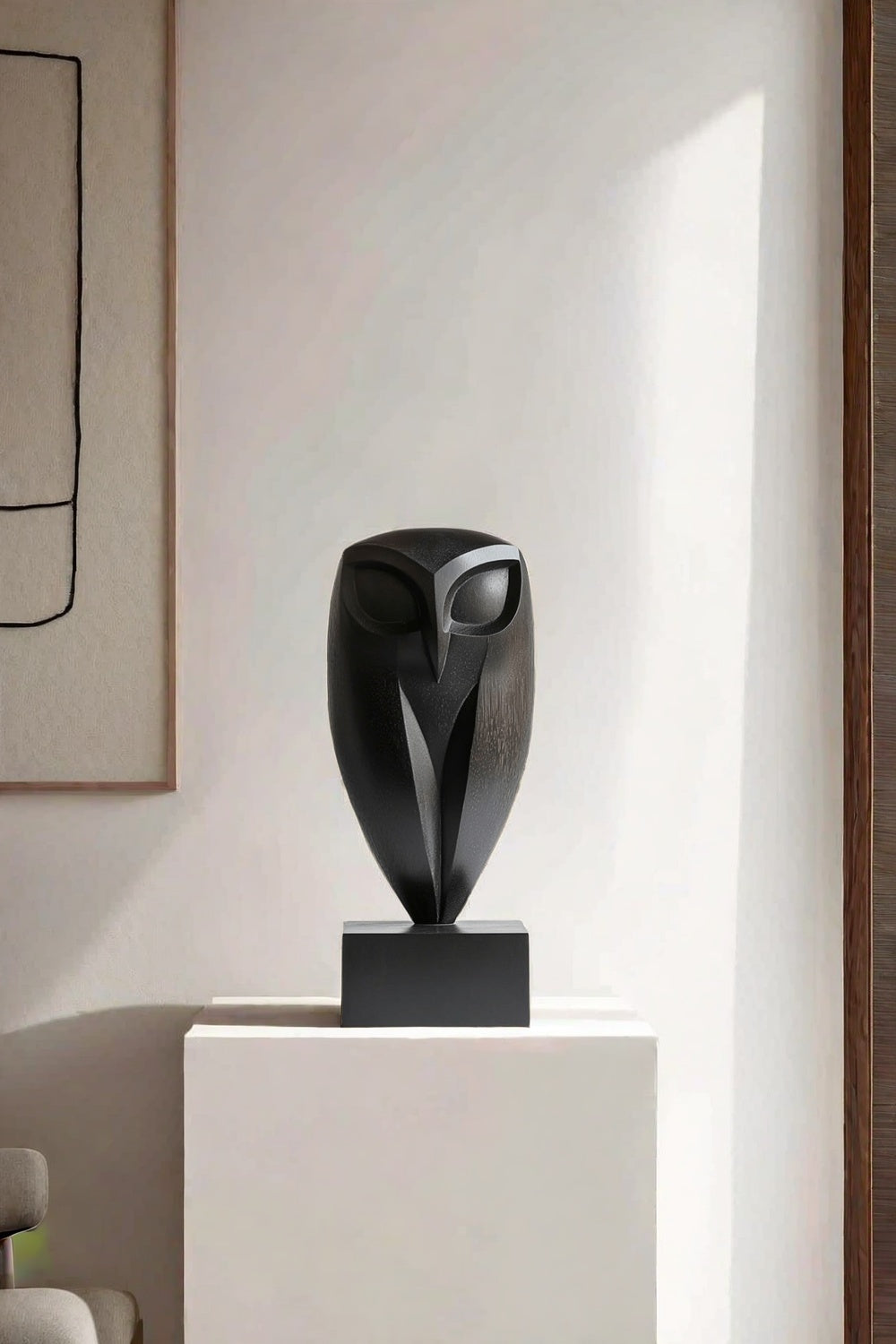Modern Black Owl Sculpture #ACF 031
