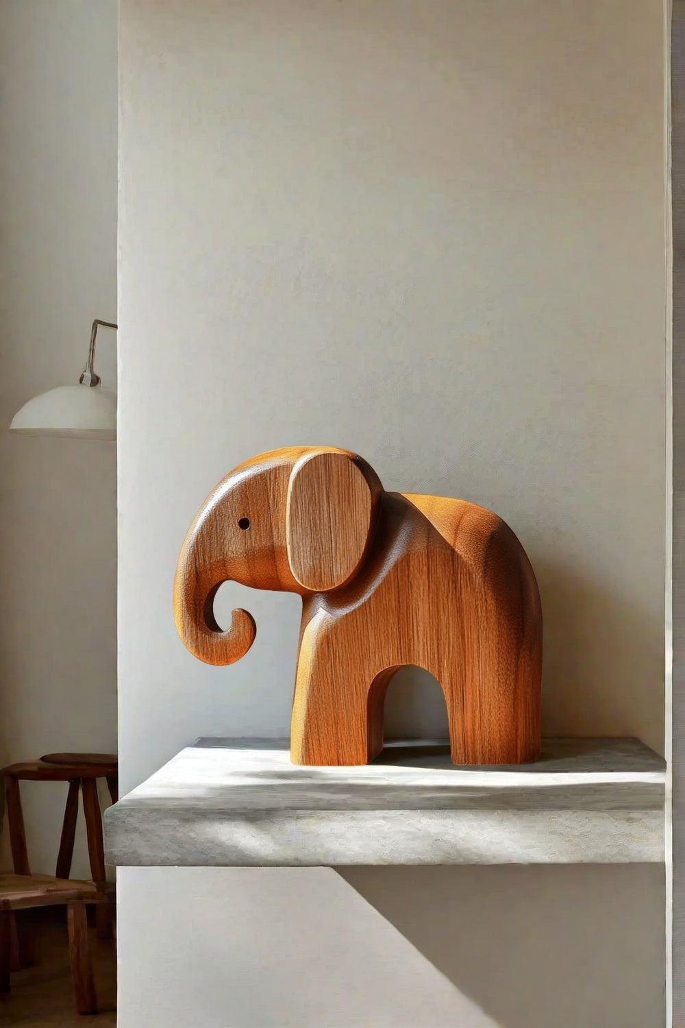 Minimalist Wooden Elephant Sculpture #ACF 038