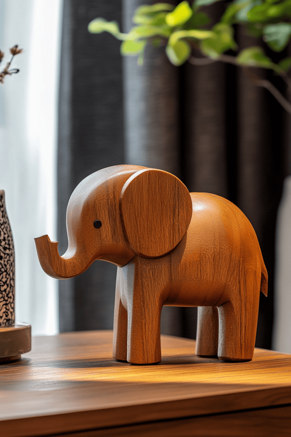 Scandinavian Wooden Elephant Sculpture #ACF 039