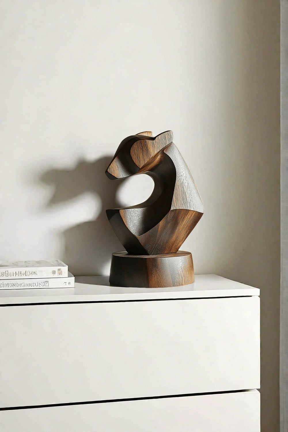 Geometric Wooden Horse Sculpture #ACF 043