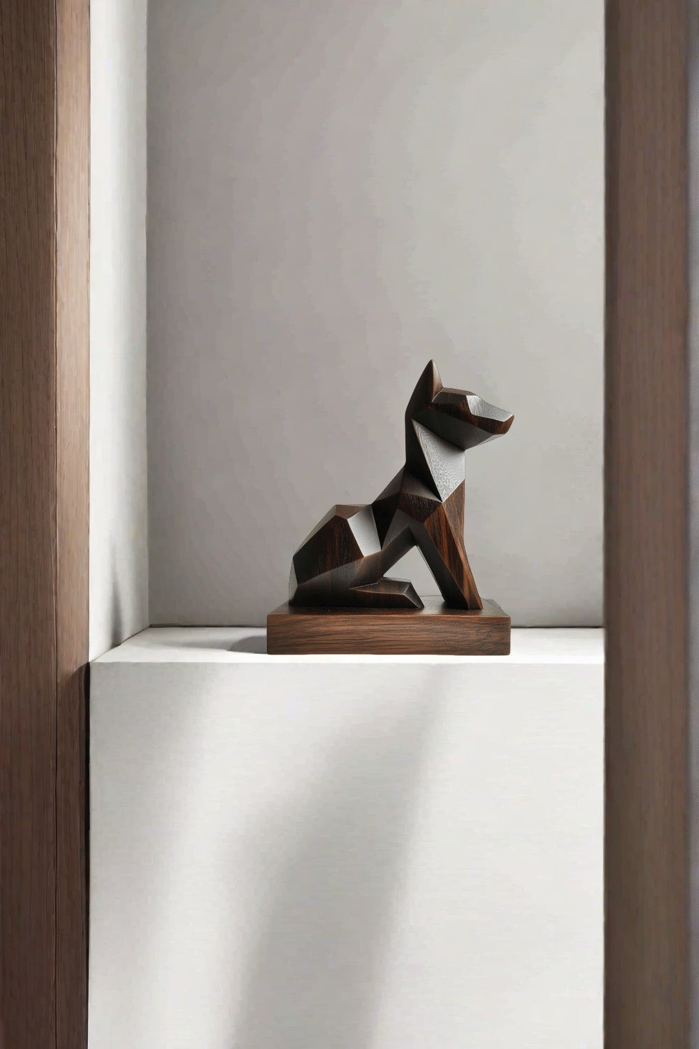 Geometric Wooden Dog Sculpture #ACF 050