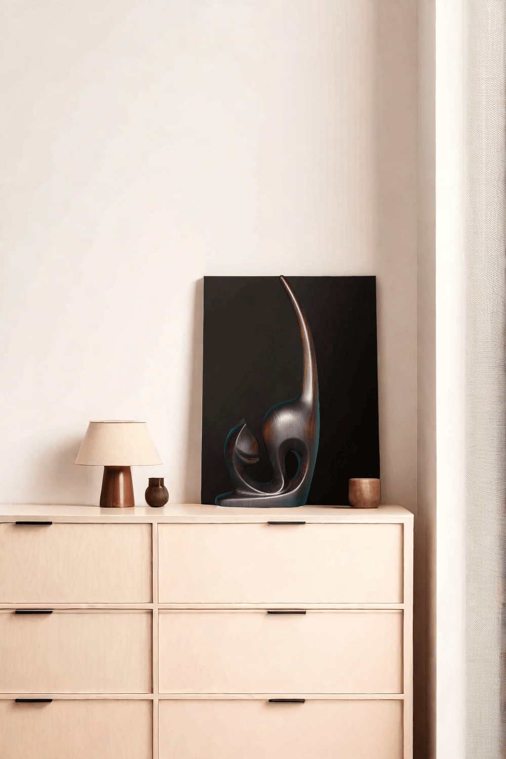 Abstract Wooden Cat Sculpture #ACF 054