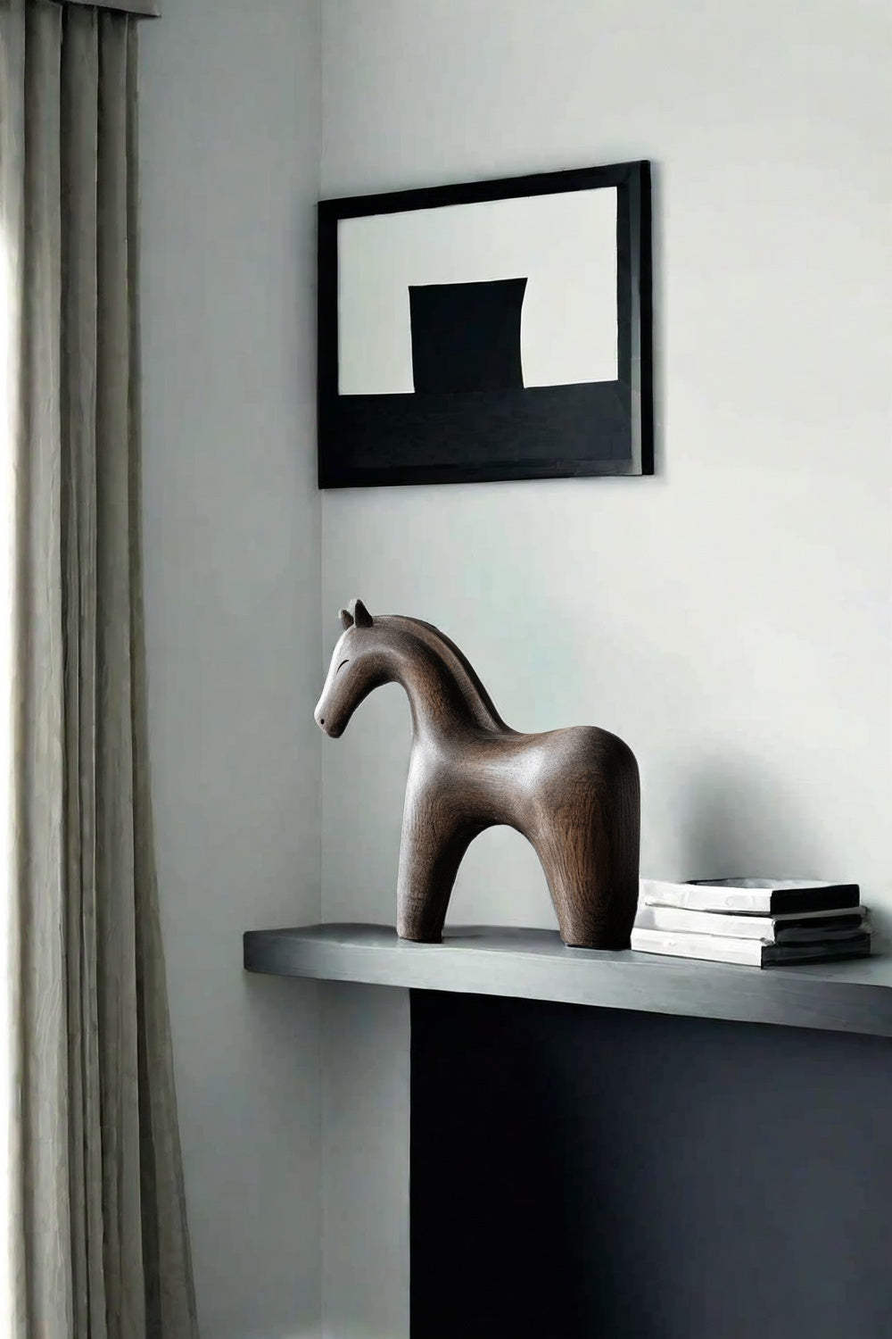 Minimalist Wooden Horse Sculpture #ACF 027