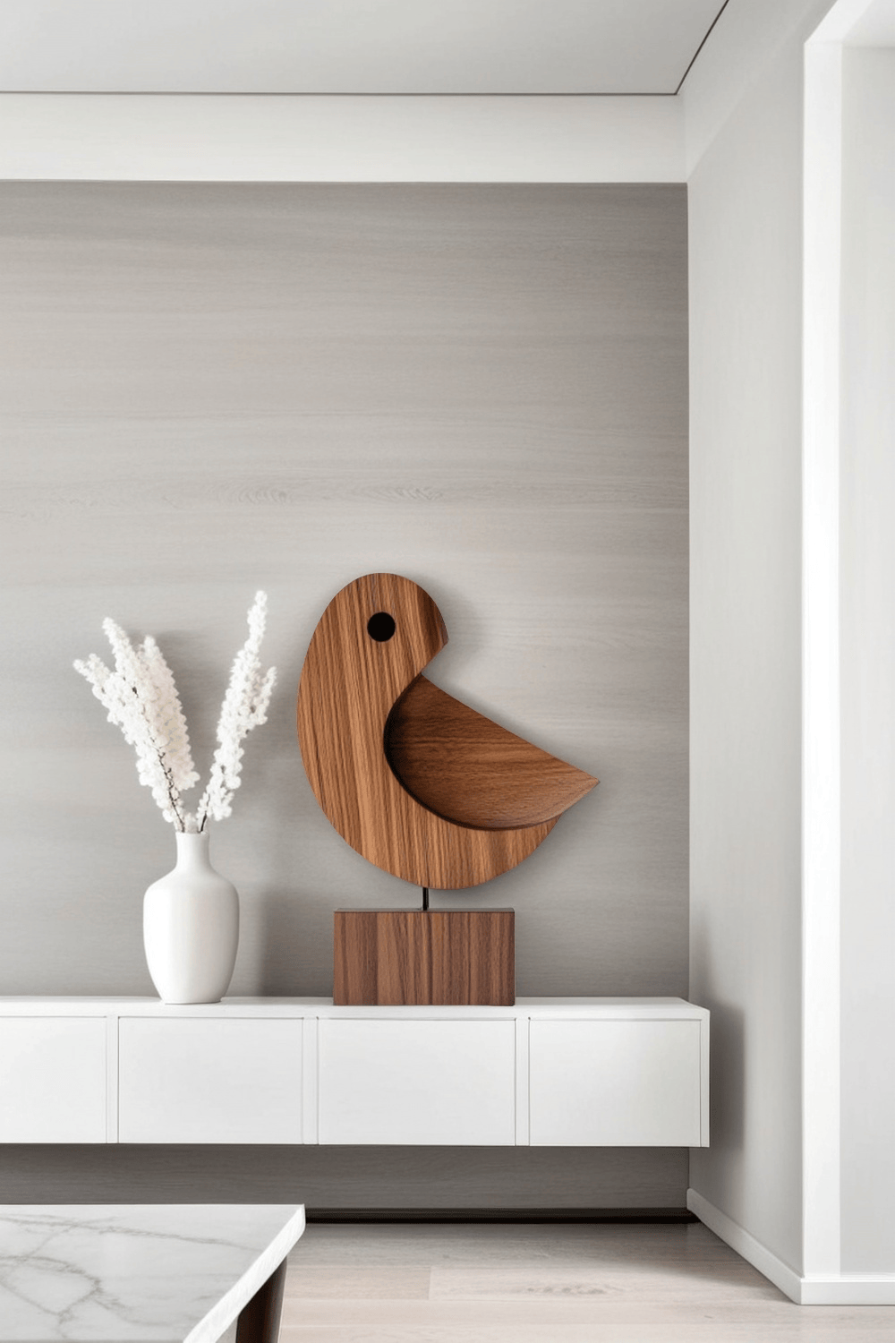 Minimalist Wooden Bird Sculpture #ACF 058