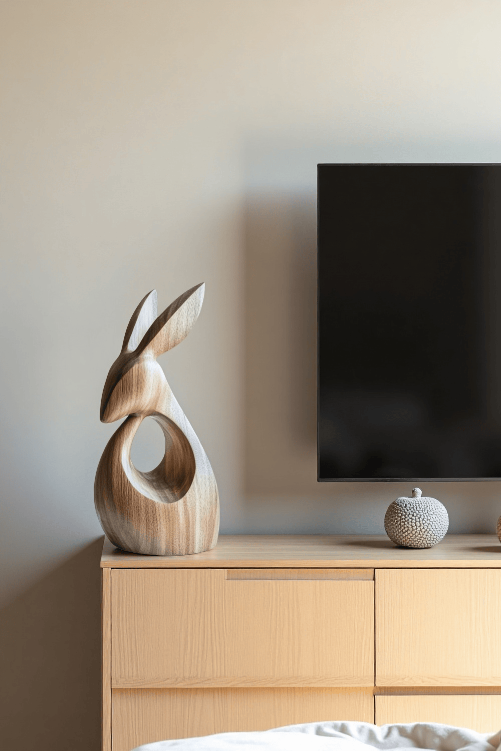 Minimalist Wooden Rabbit Sculpture #ACF 065