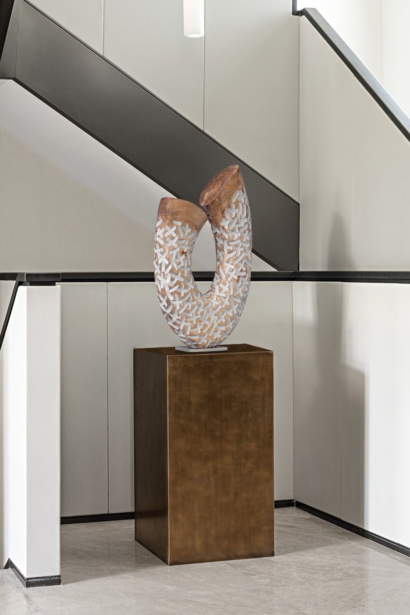 Curved Abstract Wooden Sculpture #AWS 024