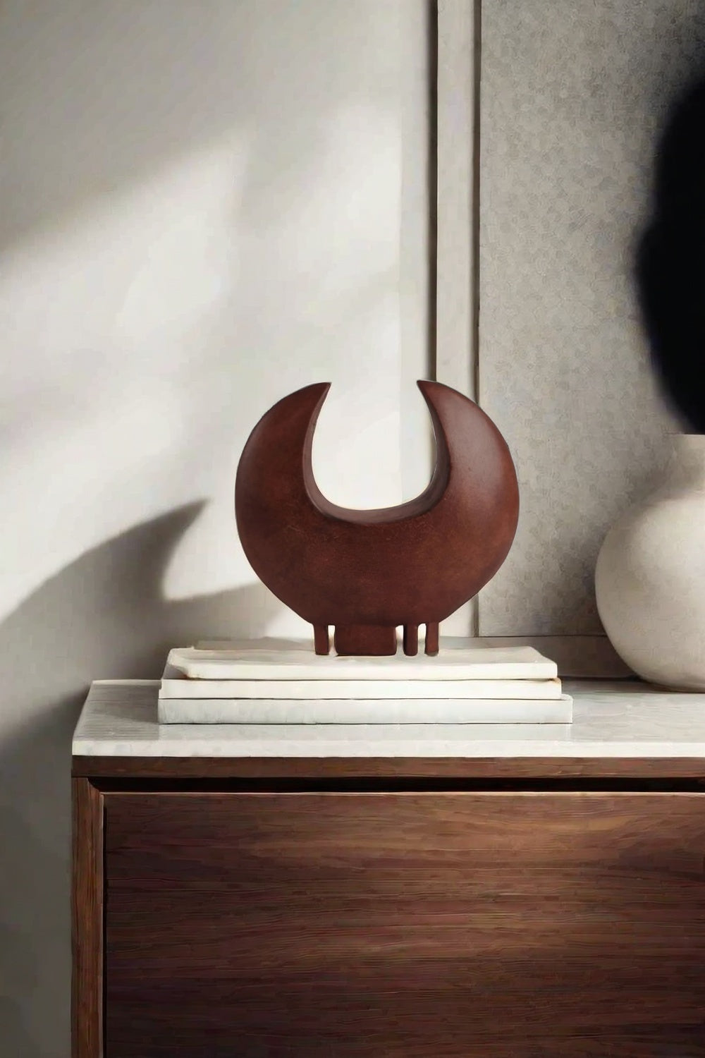 Crescent Abstract Ceramic Sculpture #AWS 007