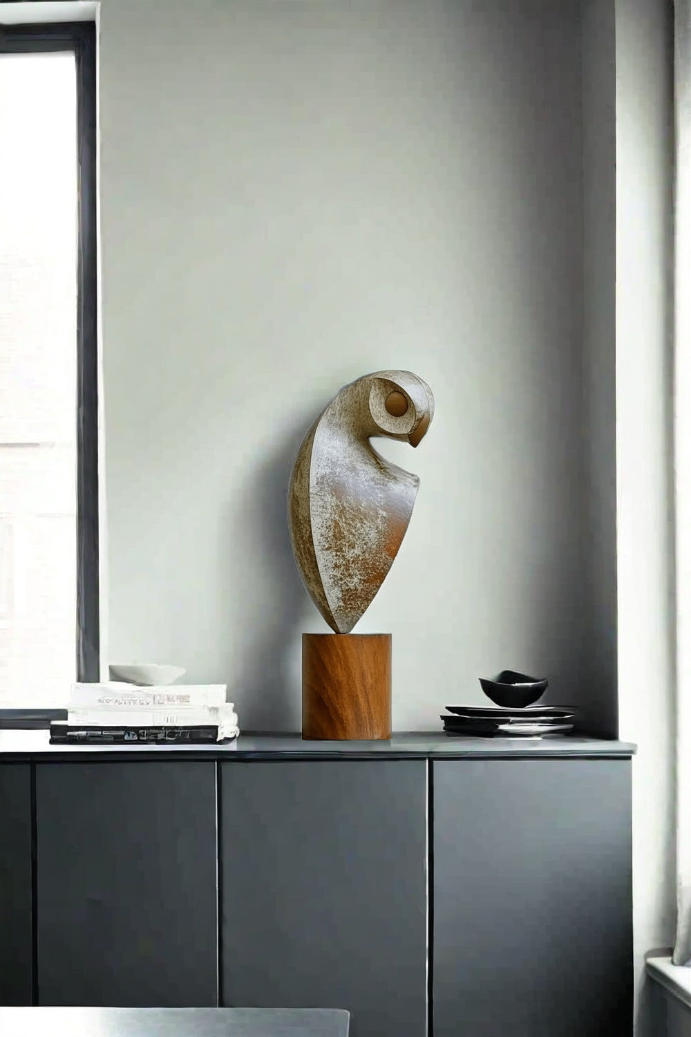 Textured Owl Sculpture Decor #ACF 026