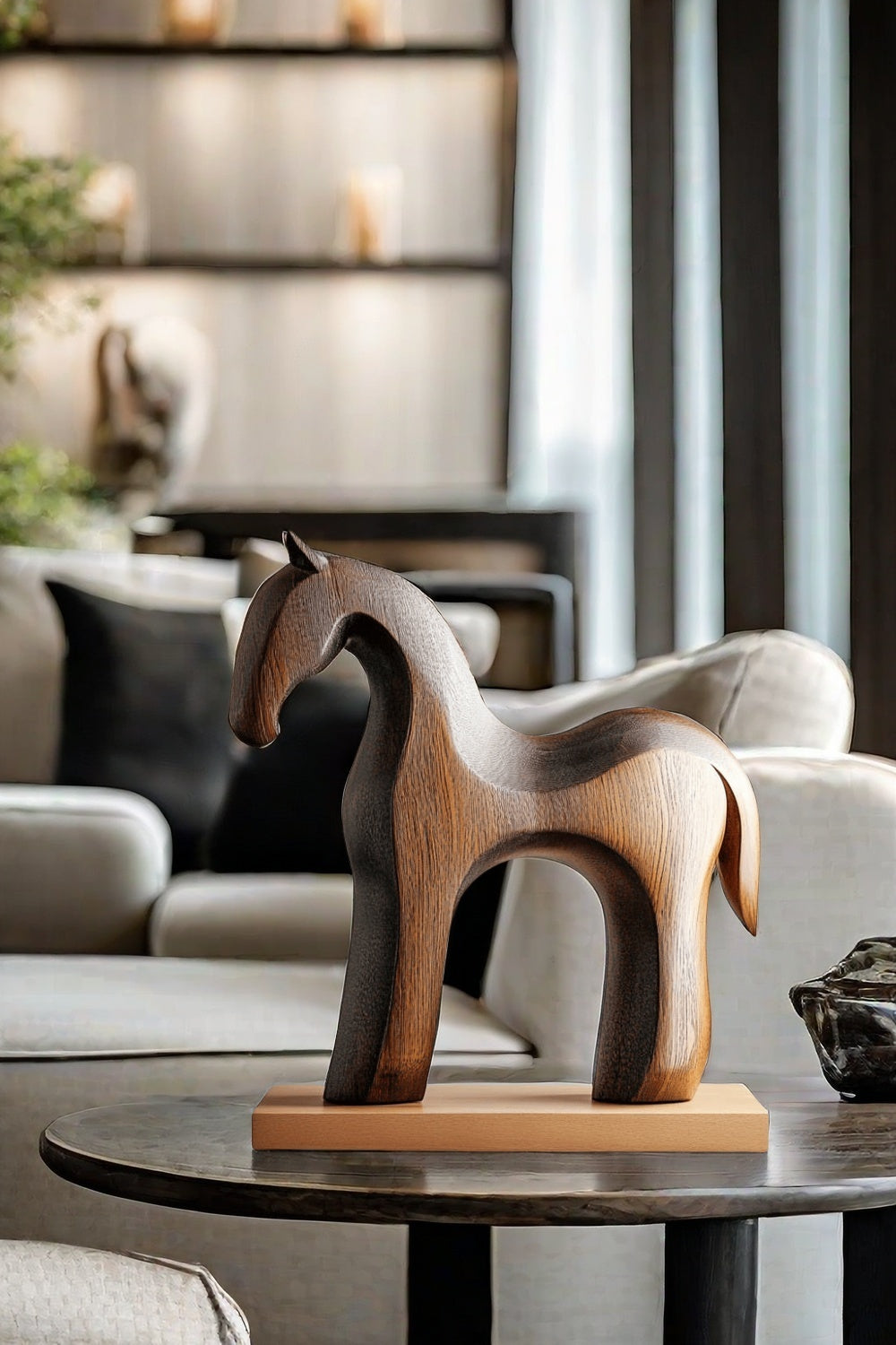 Modern Wooden Horse Sculpture #ACF 028