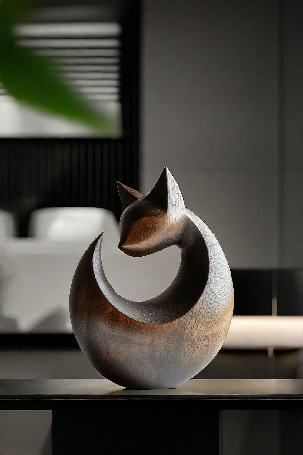 Modern Wooden Cat Sculpture #ACF 030