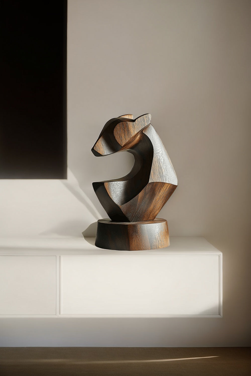 Geometric Wooden Horse Sculpture #ACF 043