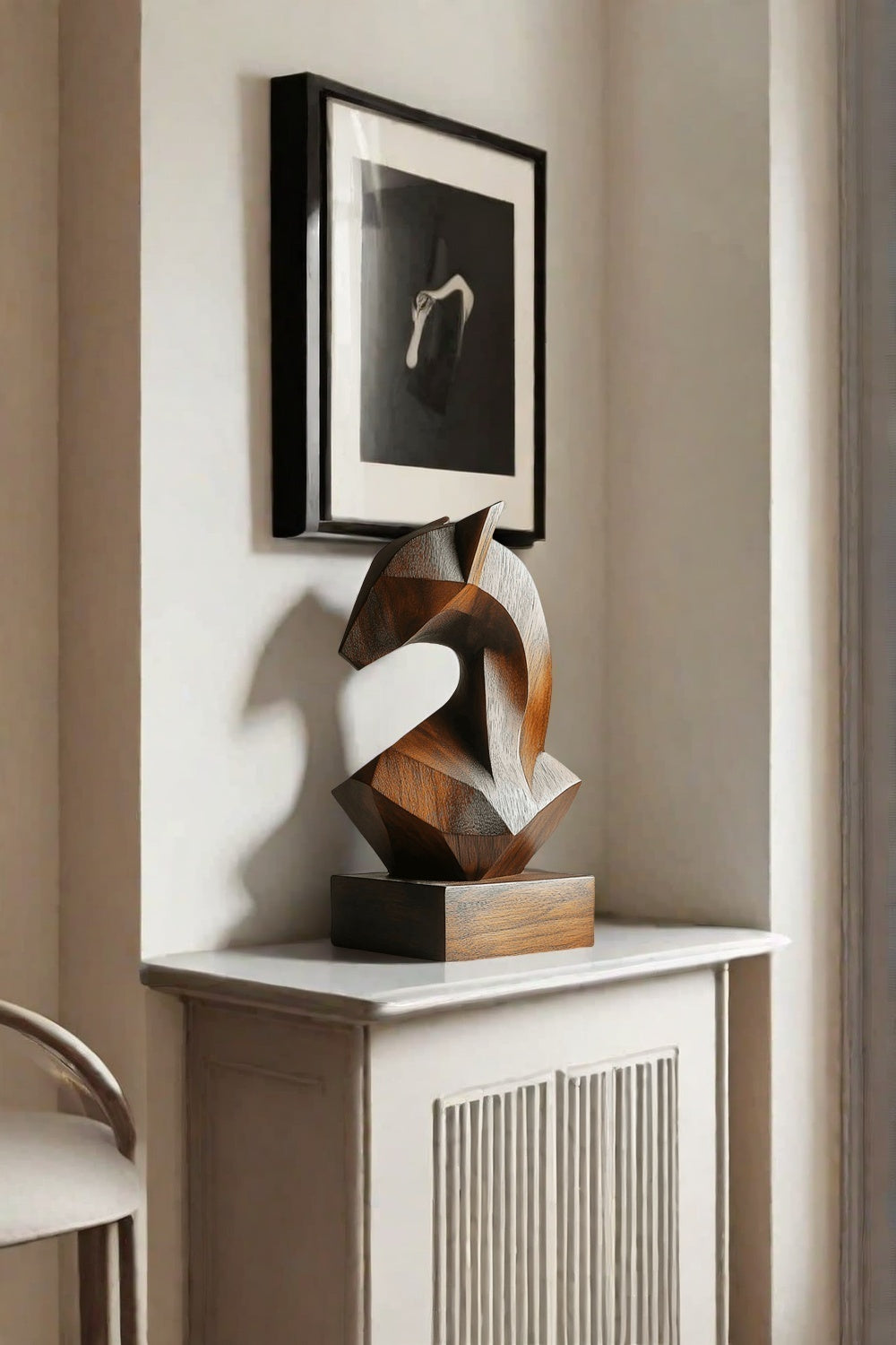 Geometric Wooden Horse Sculpture #ACF 045