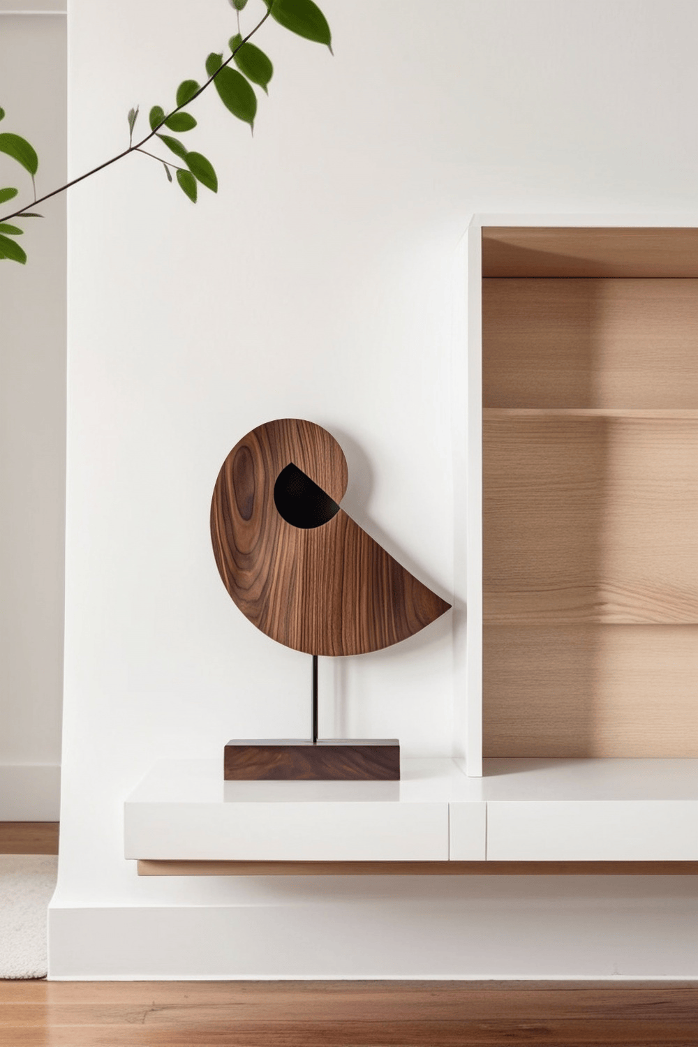 Minimalist Wooden Bird Sculpture #ACF 061