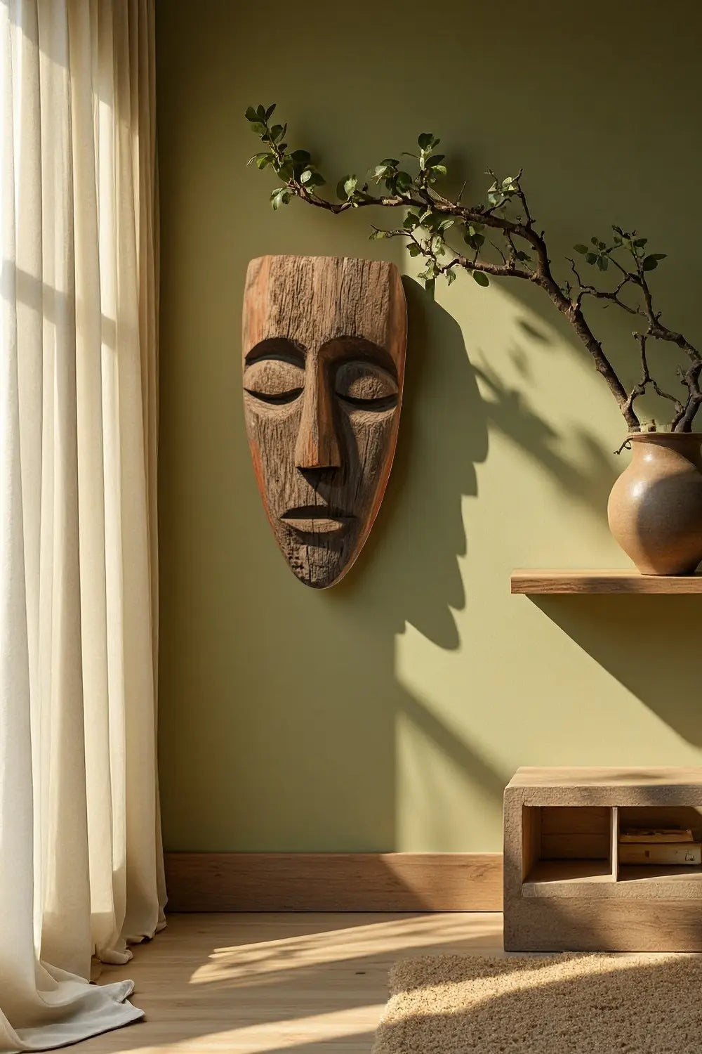 Large Rustic Wooden Mask #ACF 013