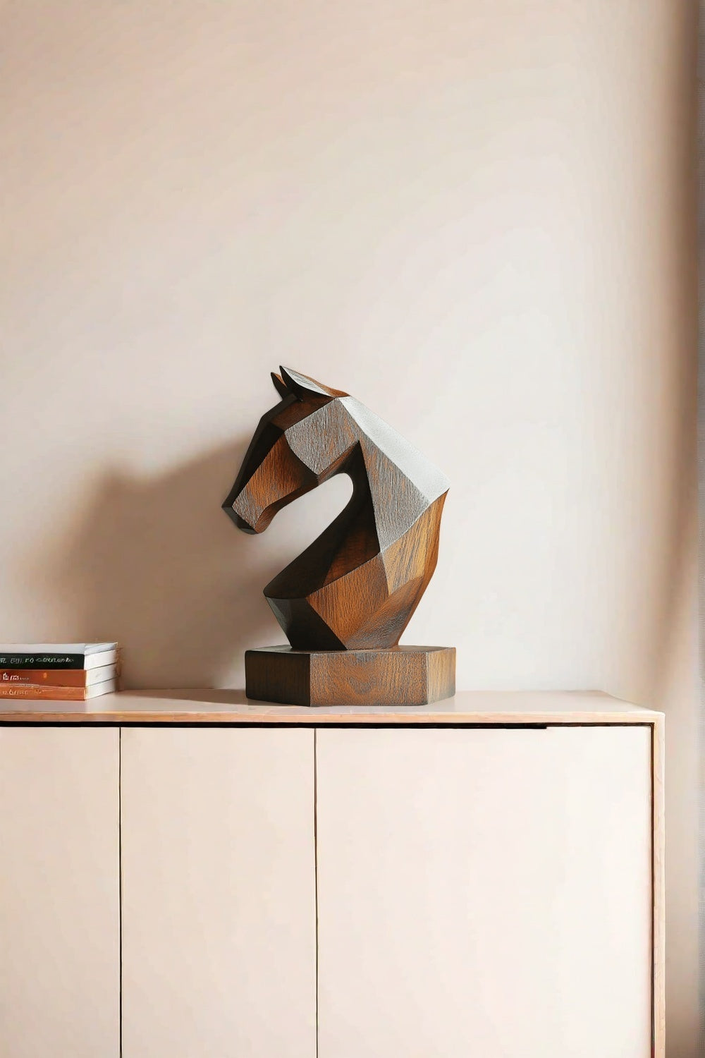 Geometric Wooden Horse Sculpture #ACF 036