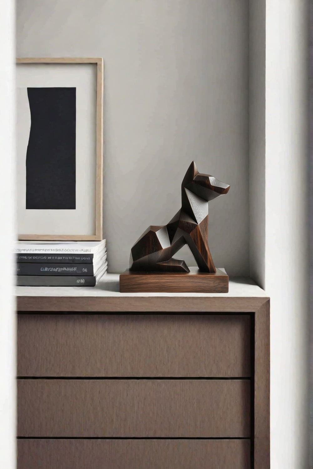 Geometric Wooden Dog Sculpture #ACF 050
