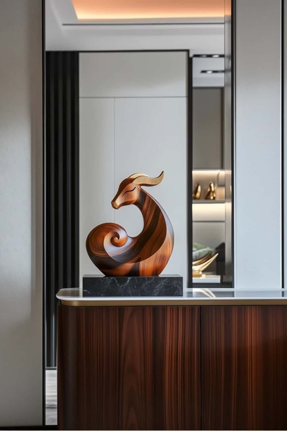 Abstract Wooden Bull Sculpture #ACF 057
