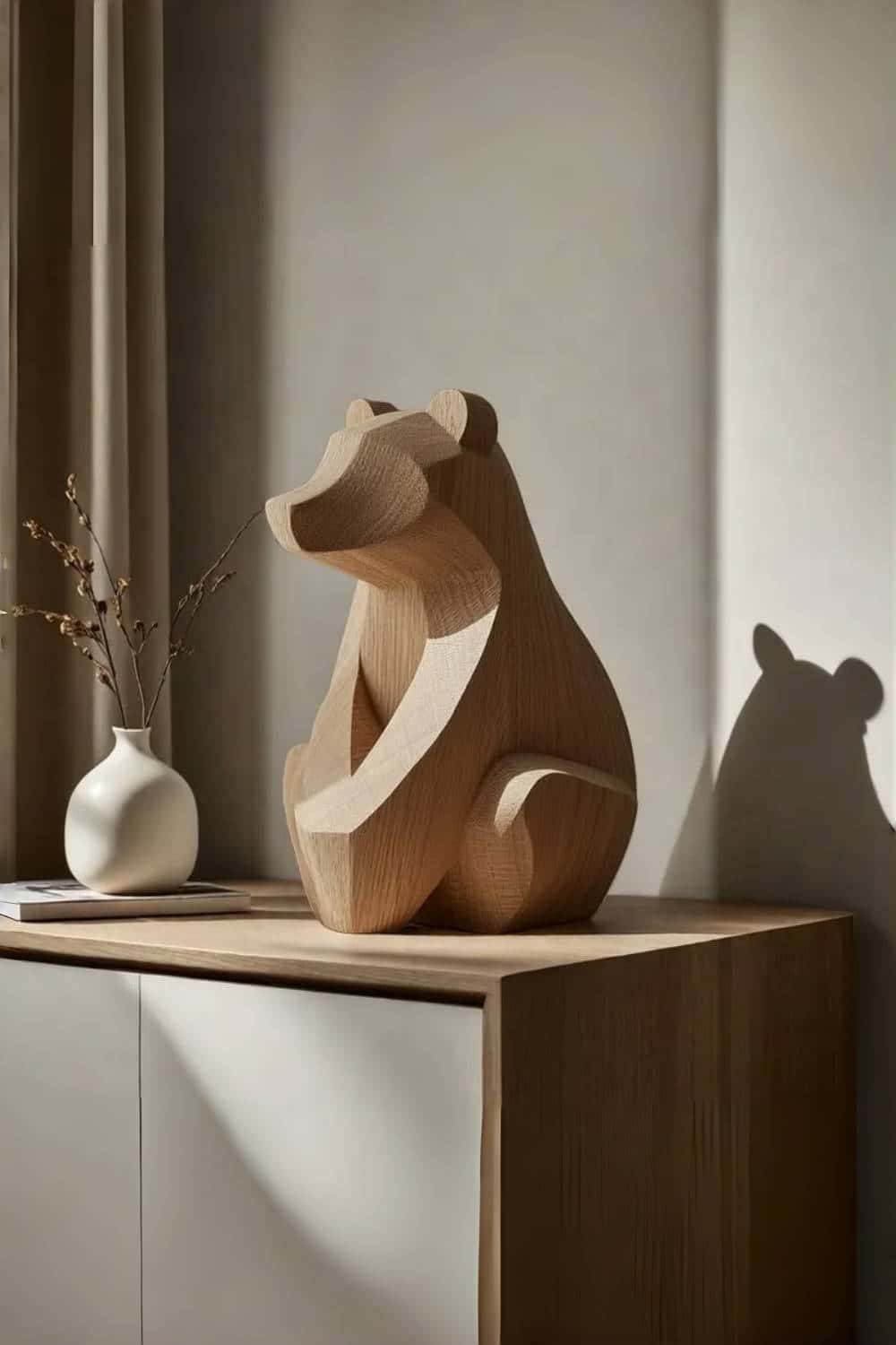 Minimalist Wooden Hugging Bear #ACF 064