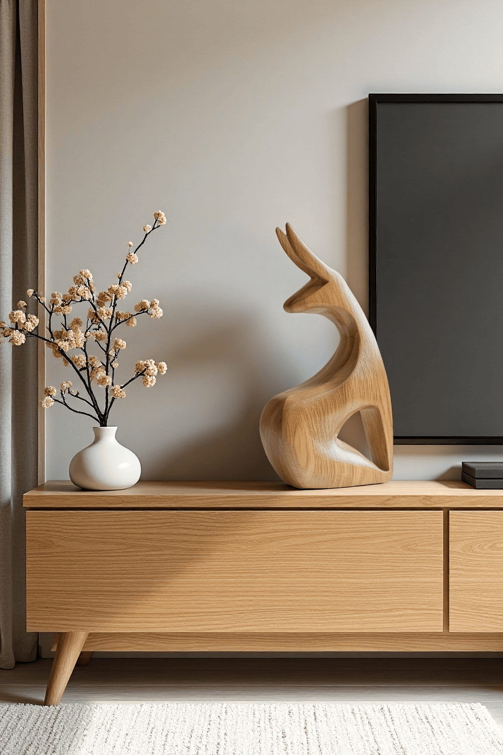 Minimalist Wooden Rabbit Sculpture #ACF 066