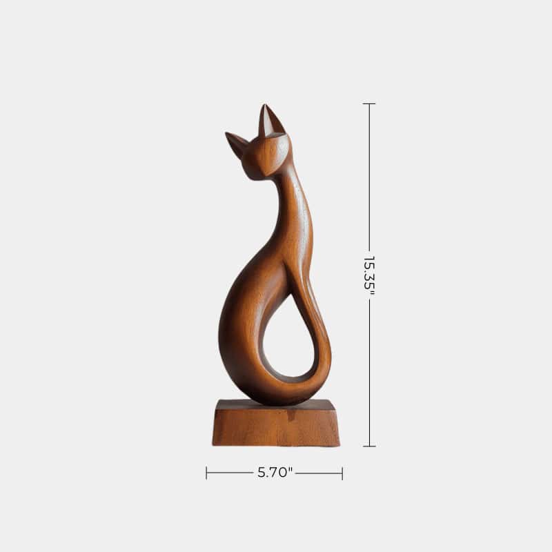 Abstract Wooden Cat Sculpture #ACF 033