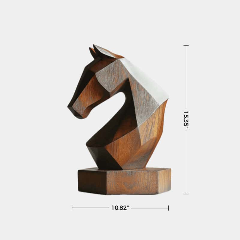 Geometric Wooden Horse Sculpture #ACF 036