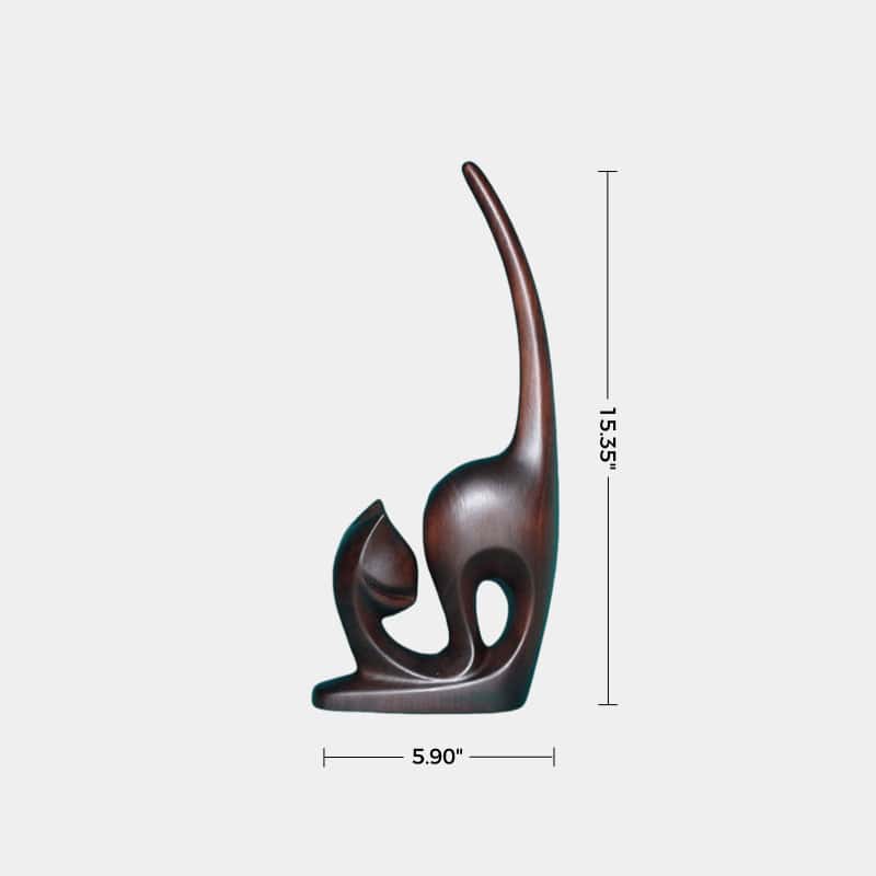 Abstract Wooden Cat Sculpture #ACF 054