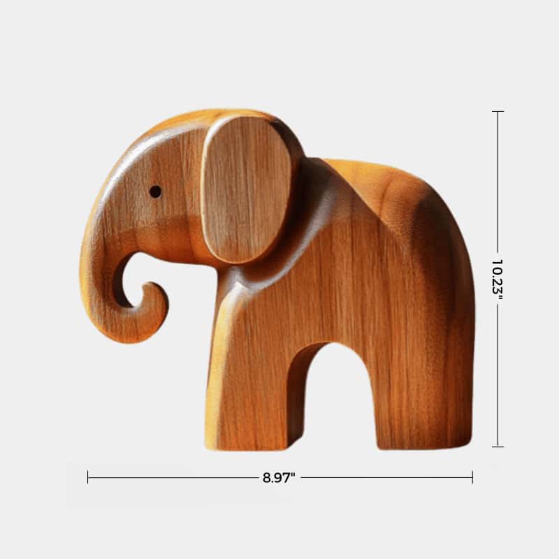 Minimalist Wooden Elephant Sculpture #ACF 038
