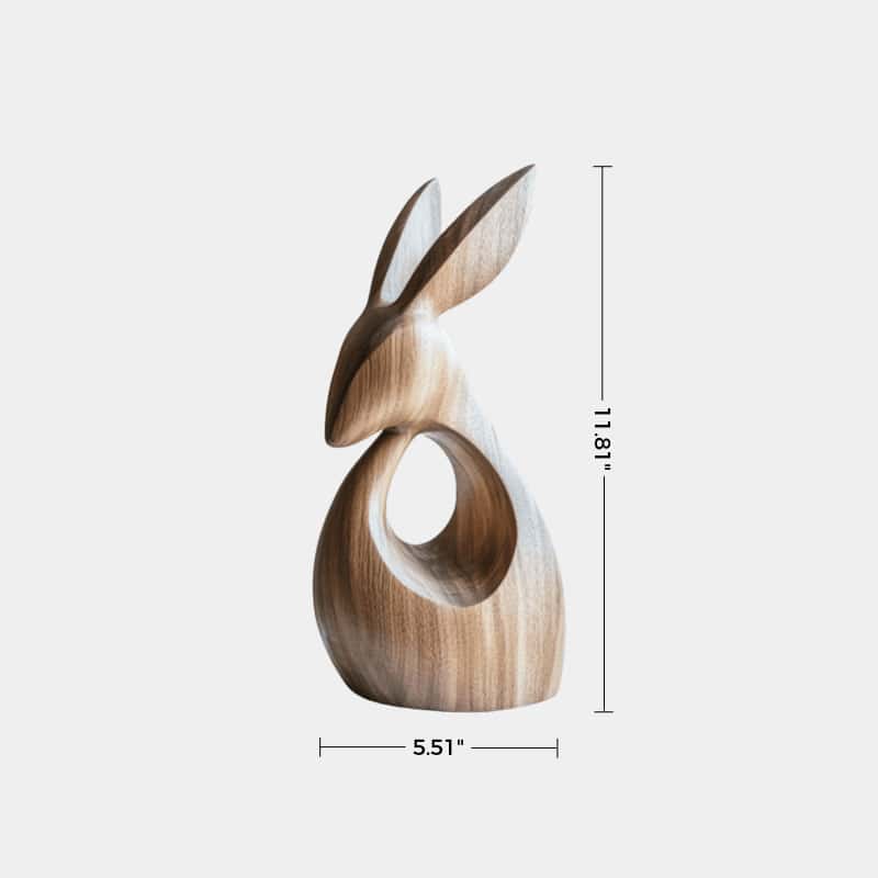 Minimalist Wooden Rabbit Sculpture #ACF 065